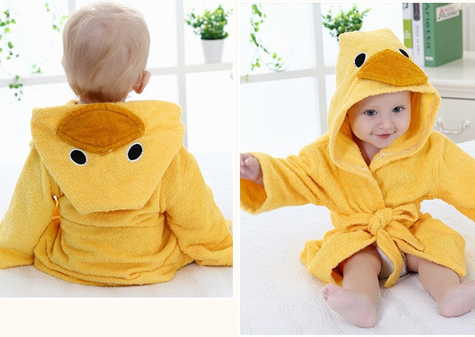 Cartoon Cute Animal Modeling Baby Bath Towels Baby Bathrobes Cotton Children's Bathrobes Baby Hooded - Kids kingdom Shop