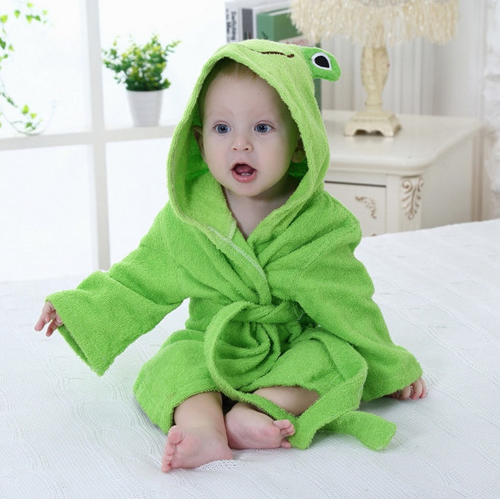 Cartoon Cute Animal Modeling Baby Bath Towels Baby Bathrobes Cotton Children's Bathrobes Baby Hooded - Kids kingdom Shop