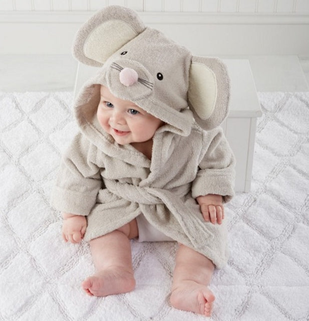 Cartoon Cute Animal Modeling Baby Bath Towels Baby Bathrobes Cotton Children's Bathrobes Baby Hooded - Kids kingdom Shop